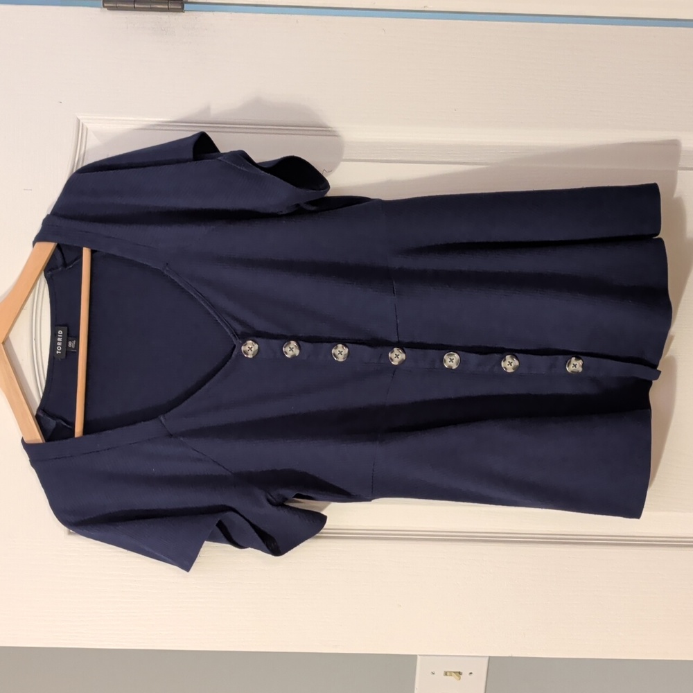 Torris Navy Fit and Flare Top
